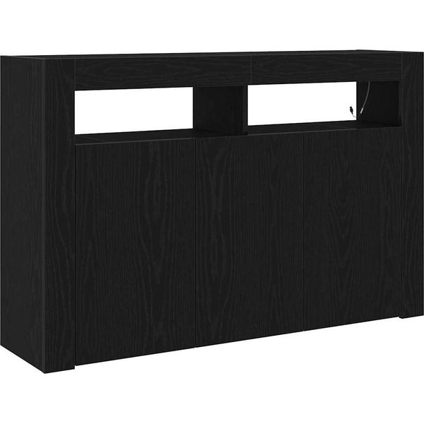 Syfax™ Credenza Rovere Nero 116 X 30 X 75 Cm Legno Multistrato-image
