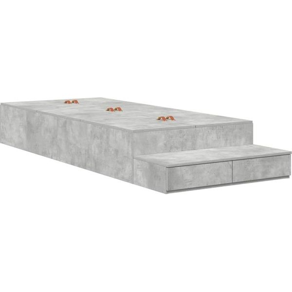 Syfax™ Struttura Letto Con Contenitore Grigio Cemento 90 Cm-image
