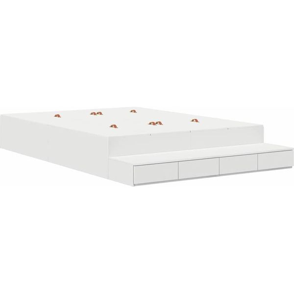 Syfax™ Struttura Letto Con Contenitore Bianco 135 Cm Legno Multistrato-image