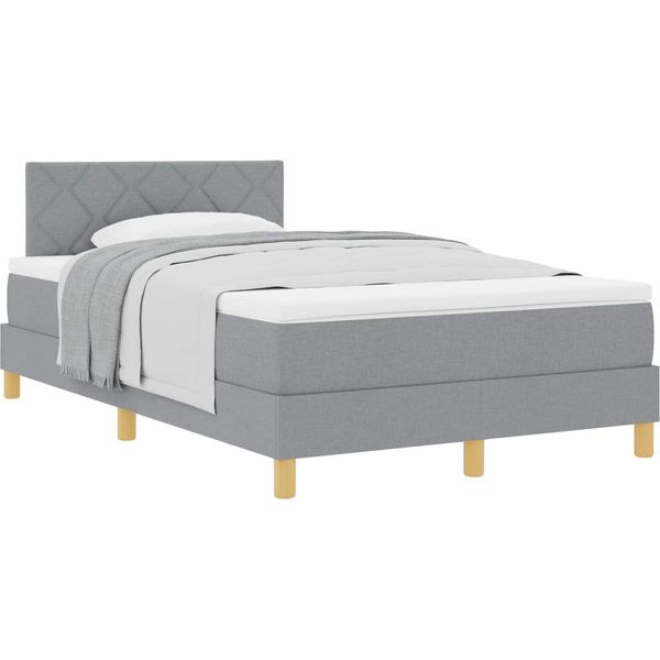 Syfax™ Letto A Molle Con Materasso Grigio Chiaro 120 X 200 Cm Tessuto-image