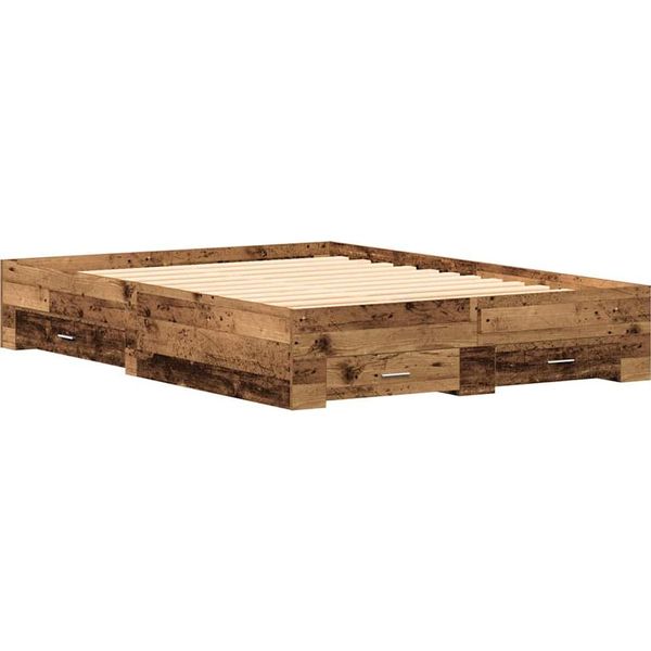 Syfax™ Struttura Del Letto Con Cassetto Legno Vecchio 135 X 190 Cm-image