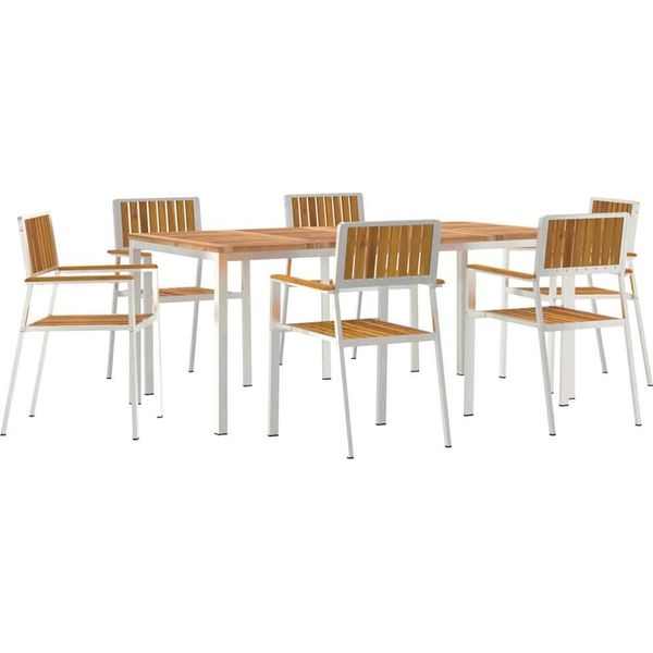 Syfax™ Set Da Pranzo Per Esterni 7 Pcs Legno Di Acacia Massello-image