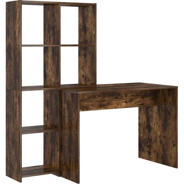 Syfax™ Scrivania Rovere Fumé 138,5 X 55 X 143 Cm Legno Multistrato-image