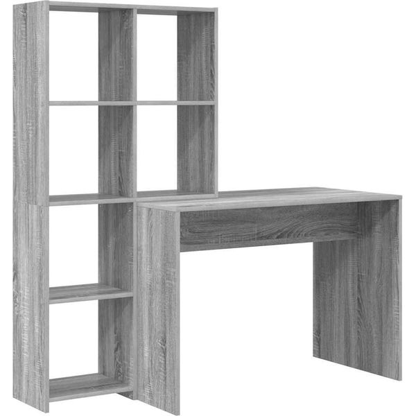 Syfax™ Scrivania Grigio Sonoma 138,5 X 55 X 143 Cm Legno Multistrato-image