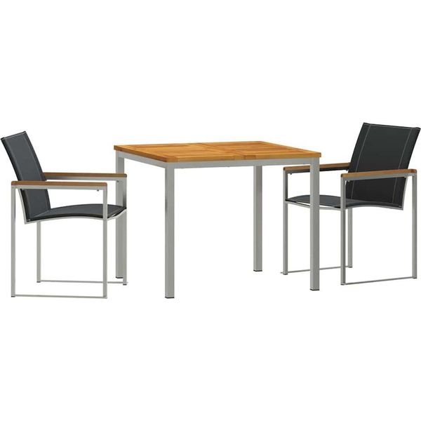 Syfax™ Set Da Pranzo Per Giardino 3 Pcs Legno Di Acacia Massello-image
