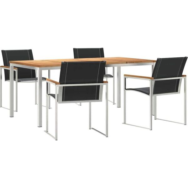 Syfax™ Set Da Pranzo Per Giardino 5 Pcs Legno Di Acacia Massello-image