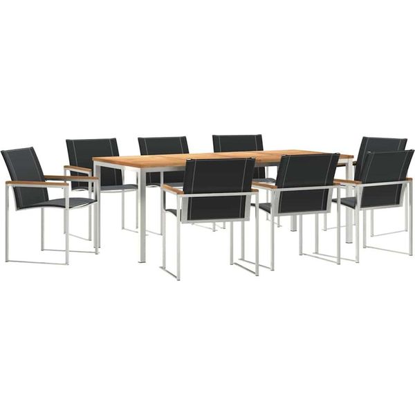 Syfax™ Set Da Pranzo Per Giardino 9 Pcs Legno Di Acacia Massello-image