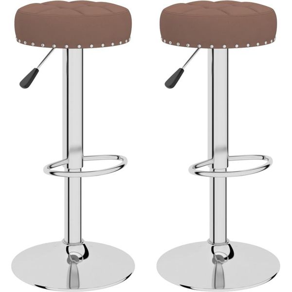 Syfax™ Sgabelli Da Bar 2 Pz Marroni In Tessuto-image