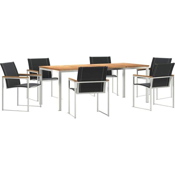 Syfax™ Set Da Pranzo Per Giardino 7 Pcs Legno Di Acacia Massello-image