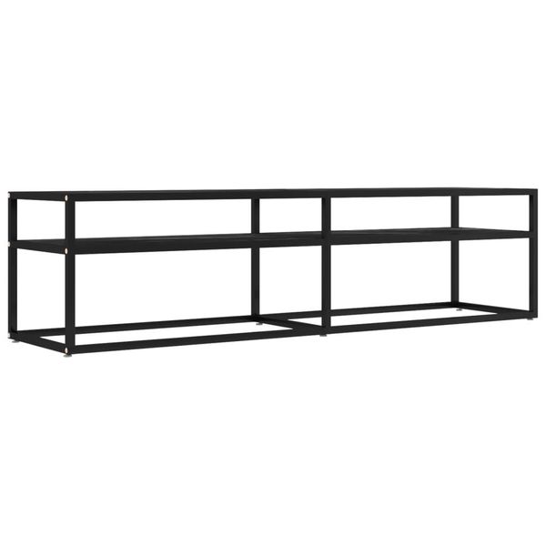 Syfax™ Mobile Porta Tv Marmo Nero 160X40X40,5 Cm In Vetro Temperato-image