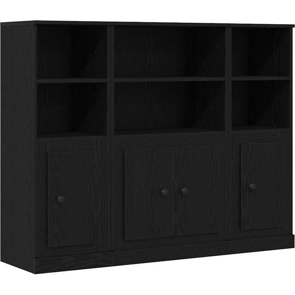 Syfax™ Credenza Rovere Nero 132 X 35,5 X 103,5 Cm Legno Multistrato-image