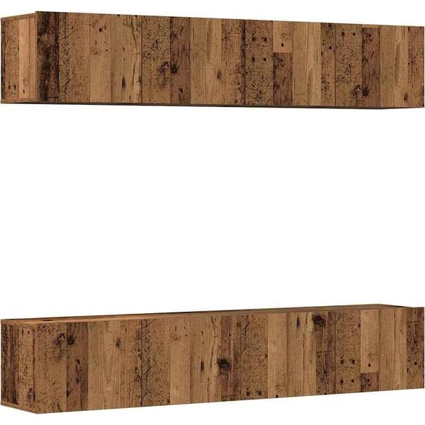 Syfax™ Mobili Tv A Parete 4 Pz Legno Antico In Legno Multistrato-image