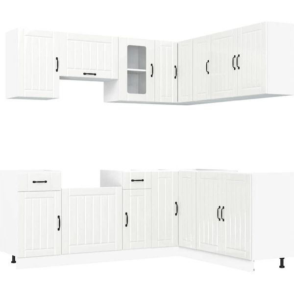 Syfax™ Set Mobili Da Cucina 11 Pz Lucca Bianchi Lucido In Truciolato-image