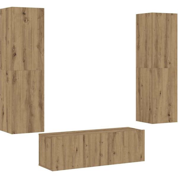 Syfax™ Mobili Tv A Parete 3 Pz Rovere Artigianale In Legno Multistrato-image
