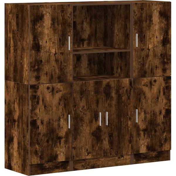 Syfax™ Set Di Mobili Da Cucina 3 Pz Rovere Fumo In Truciolato-image