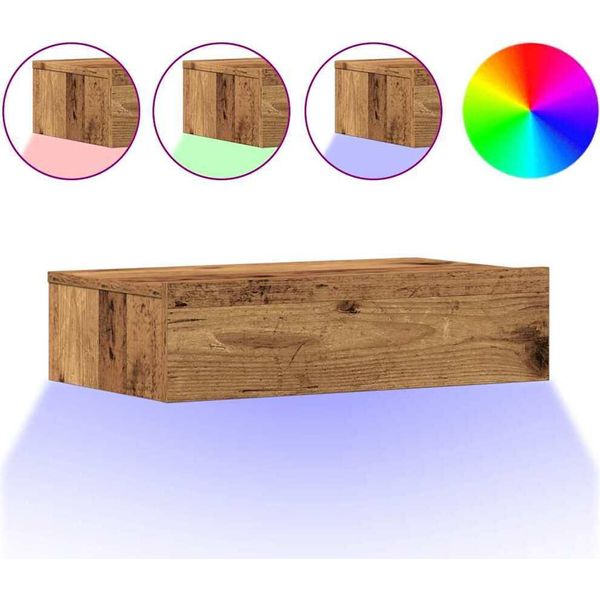 Syfax™ Comodino Legno Antico 60X35 Cm In Legno Multistrato-image