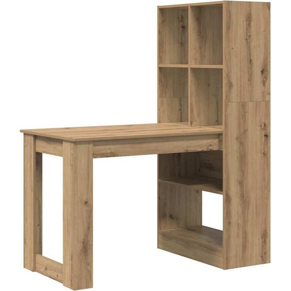Syfax™ Scrivania Con Lo Scaffale Rovere Artigianale 122 X 67 X 145 Cm-image