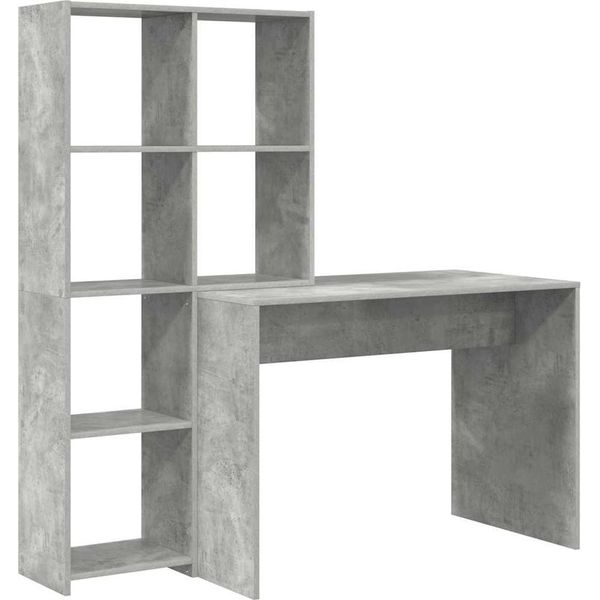 Syfax™ Scrivania Grigio Cemento 138,5 X 55 X 143 Cm Legno Multistrato-image