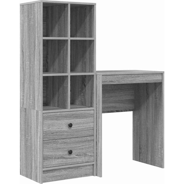 Syfax™ Scrivania Con Cassetto 2 Pcs Grigio Sonoma-image