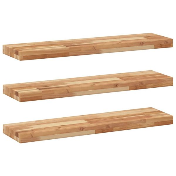 Syfax™ Mensole Da Parete 3 Pz 100X20X4 Cm Legno Acacia Rifinito A Olio-image