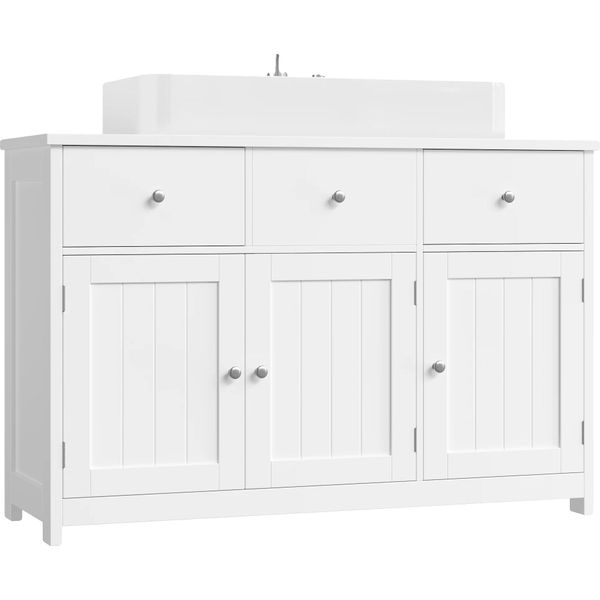 Lavabo Sotto La Cassettiera, Design Chic, Ampio Spazio Di Archiviazione, Bianco-image