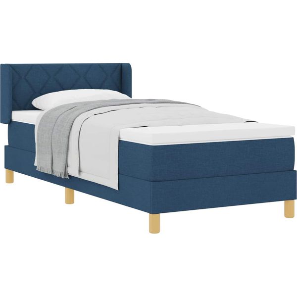 Syfax™ Letto A Molle Con Materasso Blu 200 X 100 Cm Poliestere-image