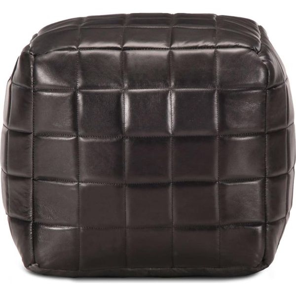 Syfax™ Pouf Nero 40X40X40 Cm In Vera Pelle Di Capra-image