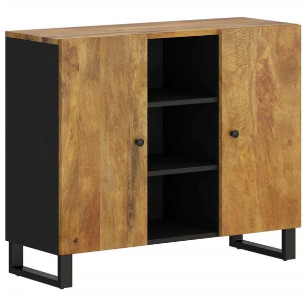 Syfax™ Credenza Con 2 Ante 90X33X75 Cm In Legno Massello Di Mango-image