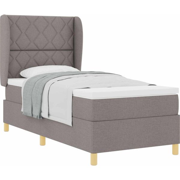 Syfax™ Letto Con Molle E Materasso Grigio Scuro 90X190 Cm Tessuto-image