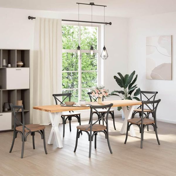 Syfax™ Gambe Per Tavolo Da Pranzo A Forma Di X 2 Pz Bianche 60X(72-73) Cm In Acciaio-image