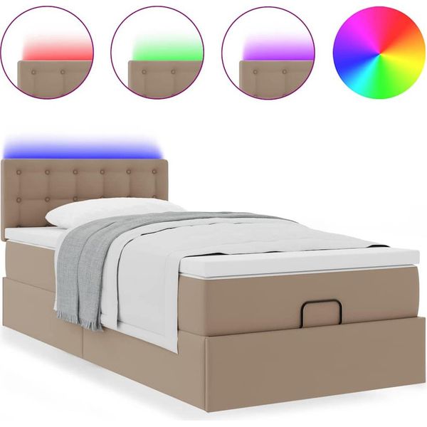 Syfax™ Struttura Letto Pouf Con Materasso 80X200 Cm Pelle Finta-image