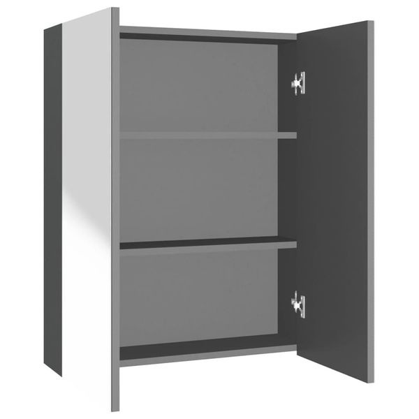 Syfax™ Armadietto A Specchio Per Bagno 60X15X75 Cm Mdf Antracite-image