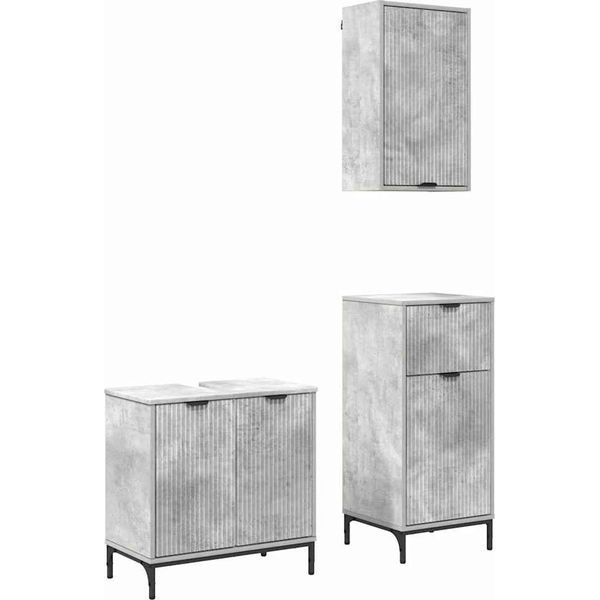 Syfax™ Set Di Mobili Per Il Bagno Con Cassetto 3 Pcs Grigio Cemento-image