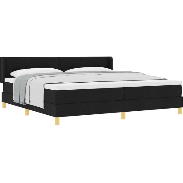 Syfax™ Letto A Molle Con Materasso Nero 200 X 200 Cm Poliestere-image