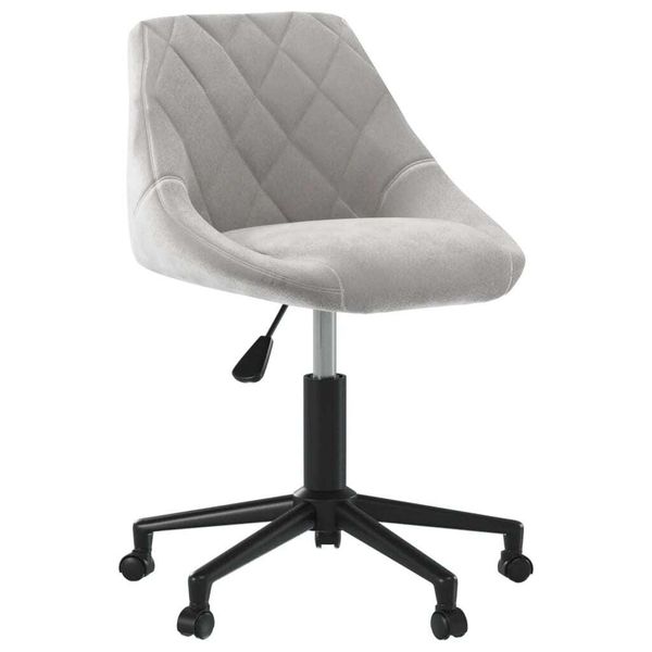 Syfax™ Sedia Da Ufficio Girevole Grigio Chiaro In Velluto-image