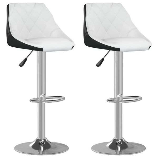 Syfax™ Sgabelli Da Bar 2 Pz Bianchi E Neri In Pelle Finta-image
