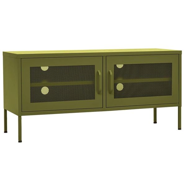 Syfax™ Mobile Tv Verde Oliva 105X35X50 Cm In Acciaio-image