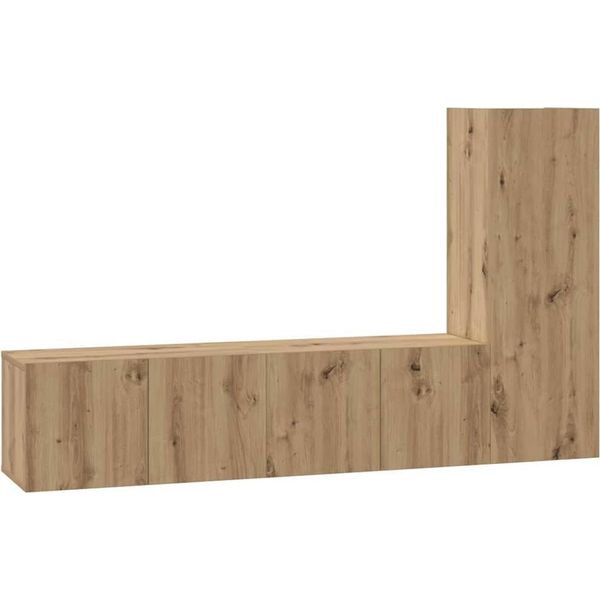 Syfax™ Set Mobile Tv 3 Pcs Rovere Artigianale Legno Multistrato-image