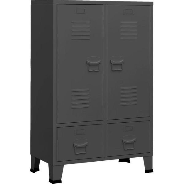 Syfax™ Armadio Industriale Antracite 67X35X107 Cm In Acciaio-image