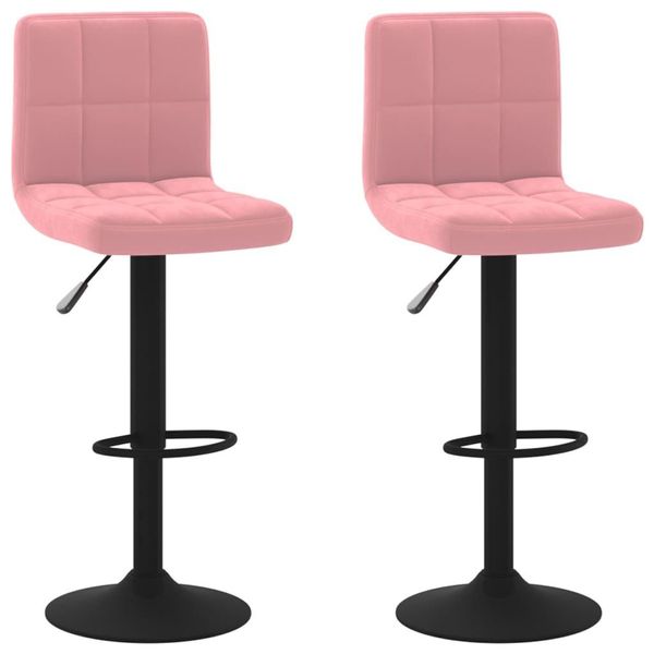 Syfax™ Sgabelli Da Bar 2 Pz Rosa In Velluto-image