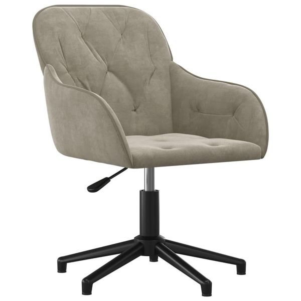 Syfax™ Sedia Da Ufficio Girevole In Velluto Grigio Chiaro-image