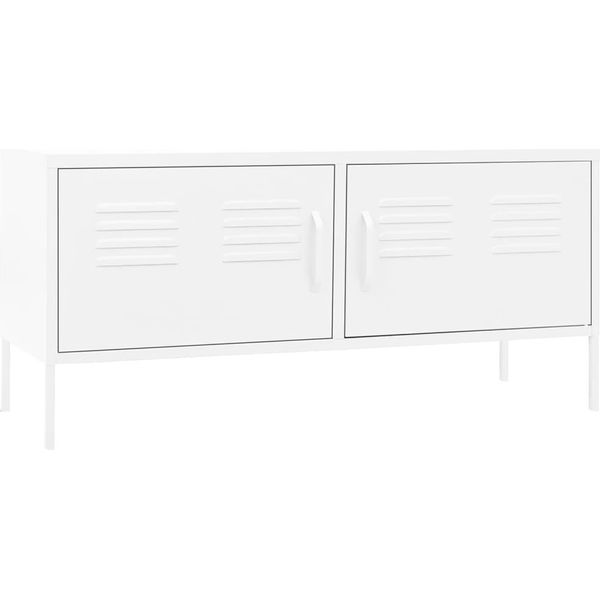 Syfax™ Mobile Tv Bianco 105X35X50 Cm In Acciaio-image