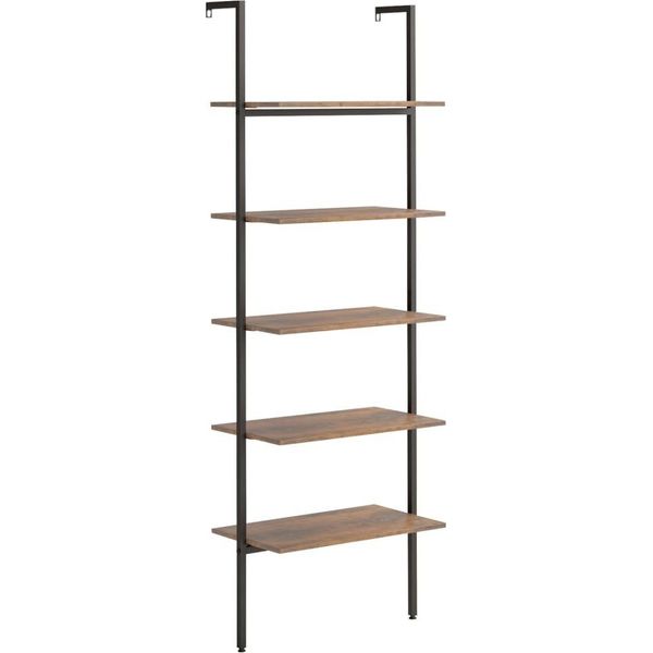 Syfax™ Scaffale Pendente 5 Livelli Marrone Scuro E Nero 64X35X185 Cm-image