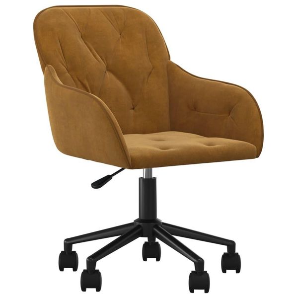 Syfax™ Sedia Da Ufficio Girevole Marrone In Velluto-image