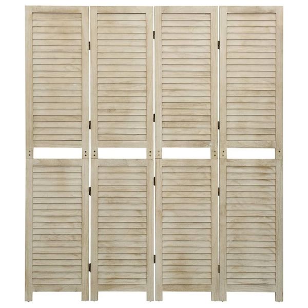 Syfax™ Divisorio A 4 Pannelli 140 X 165 Cm Legno Massello Di Paulownia-image