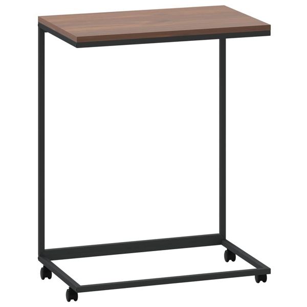 Syfax™ Tavolino Con Ruote Nero 55X35X70 Cm In Legno Multistrato-image