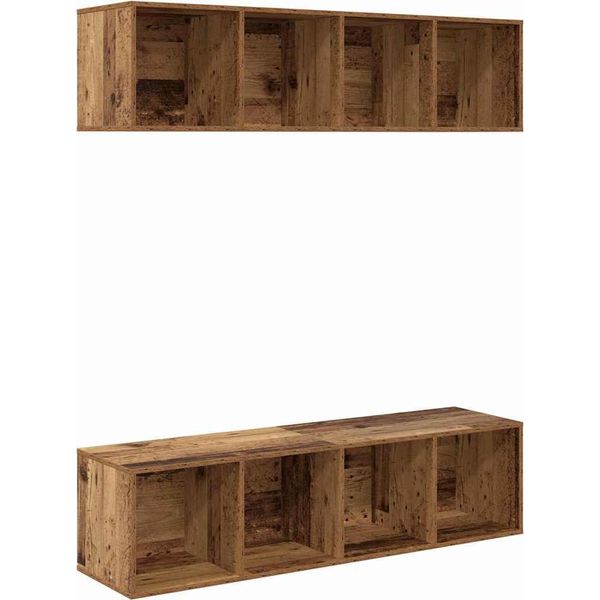 Syfax™ Set Mobile Tv 2 Pcs Legno Vecchio 37 X 37 X 142,5 Cm-image