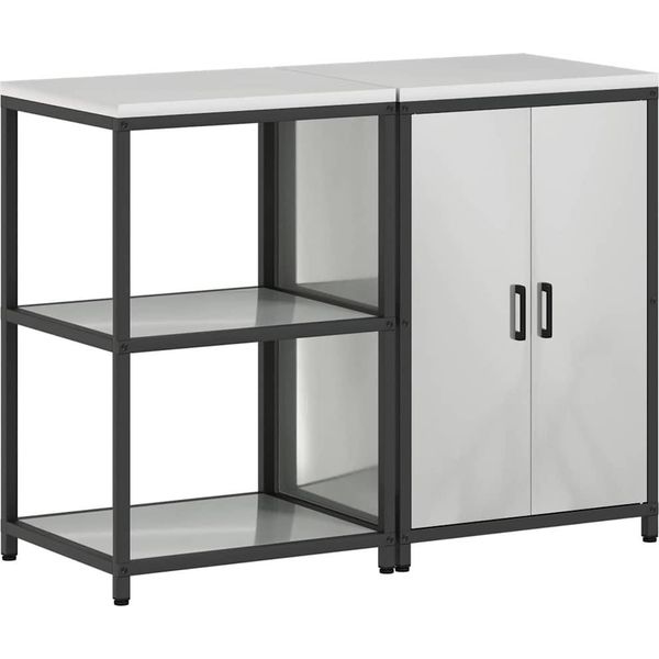 Syfax™ Set Di Stoccaggio Per Cucina 2 Pcs Argento Acciaio Zincato-image