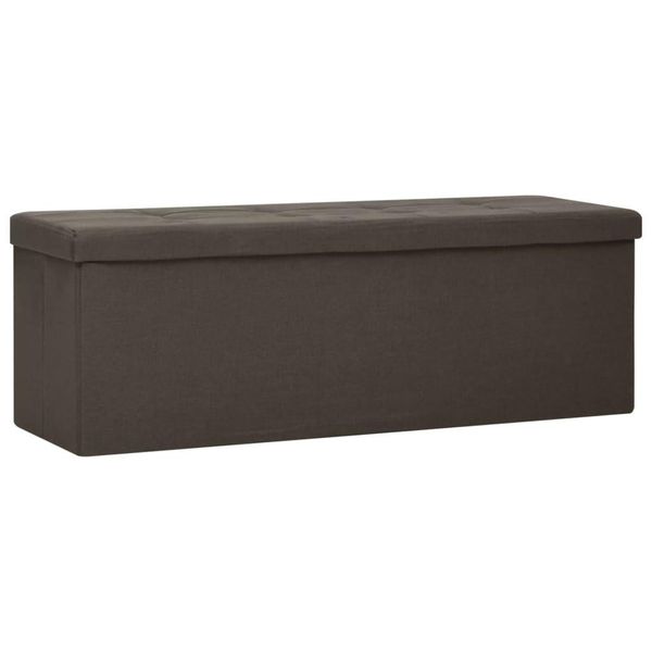 Syfax™ Cassapanca Pieghevole Marrone Scuro In Simil Lino-image