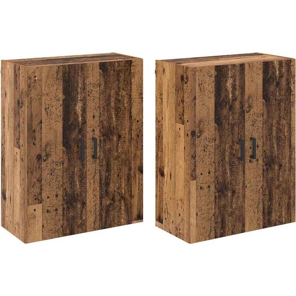 Syfax™ Mobiletto A Muro 2 Pcs Legno Vecchio 69,5 X 34 X 90 Cm-image